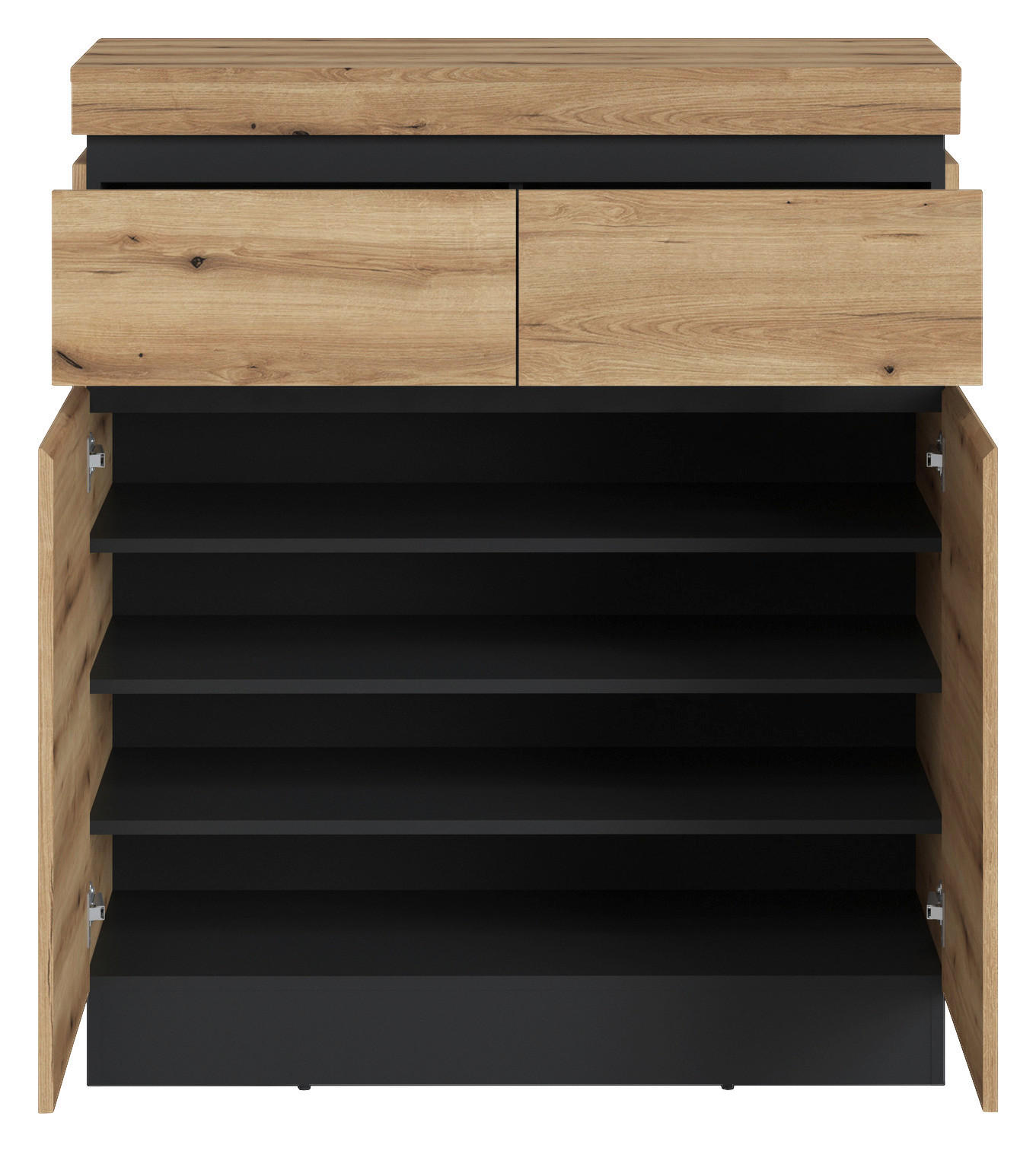 Schuhkommode Corte Eiche Evoke Coast Nachbildung anthrazit B/H/T: ca. 101x116x45 cm Corte - Eiche/anthrazit (101,00/116,00/45,00cm)