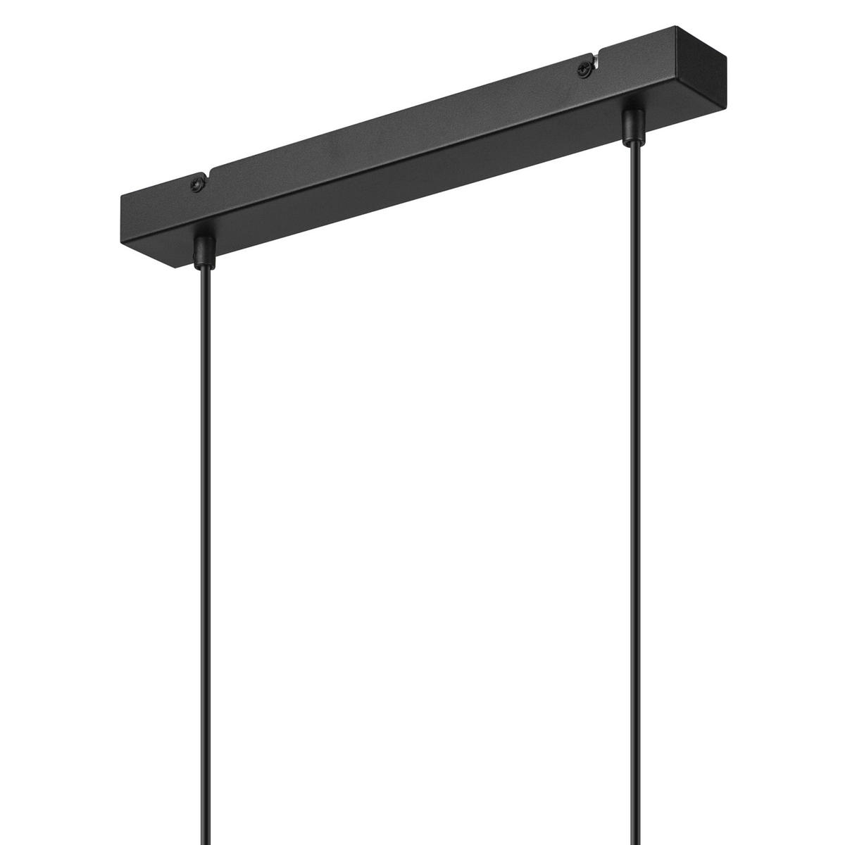 Lamkur Pendelleuchte schwarz Stahl Holz B/H/L: ca. 13x82x48 cm E27 2 Brennstellen NICO - schwarz (48,00/13,00/82,00cm) - Lamkur