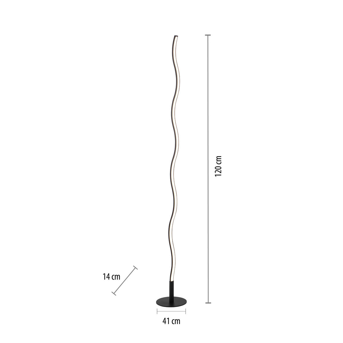 Just Light Stehleuchte 15168-18 schwarz Kunststoff Metall H: ca. 120 cm LED-Stehleuchte_Wave - schwarz (120,00cm) - Just Light