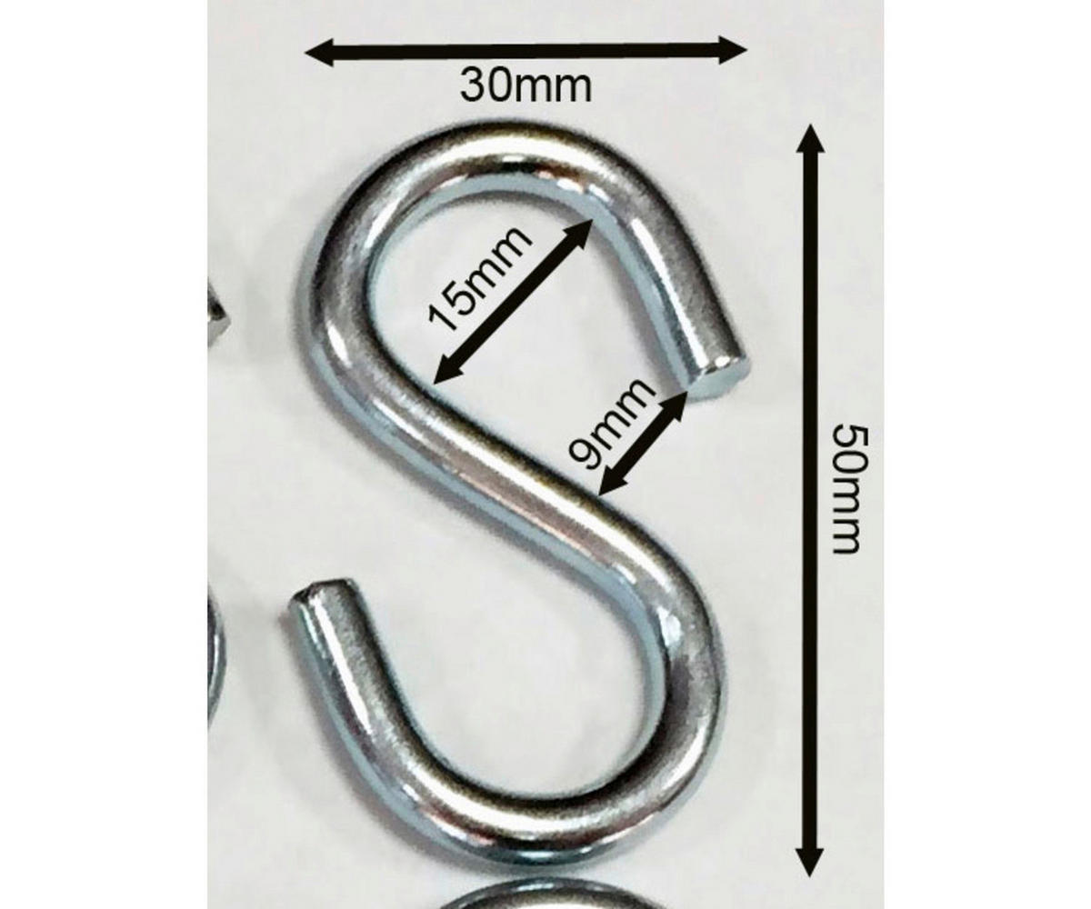 Grasekamp S-Haken-Set silber Metall B/H: ca. 3x5 cm S-Haken_20_Stk. - silber (3,00/5,00cm) - Grasekamp