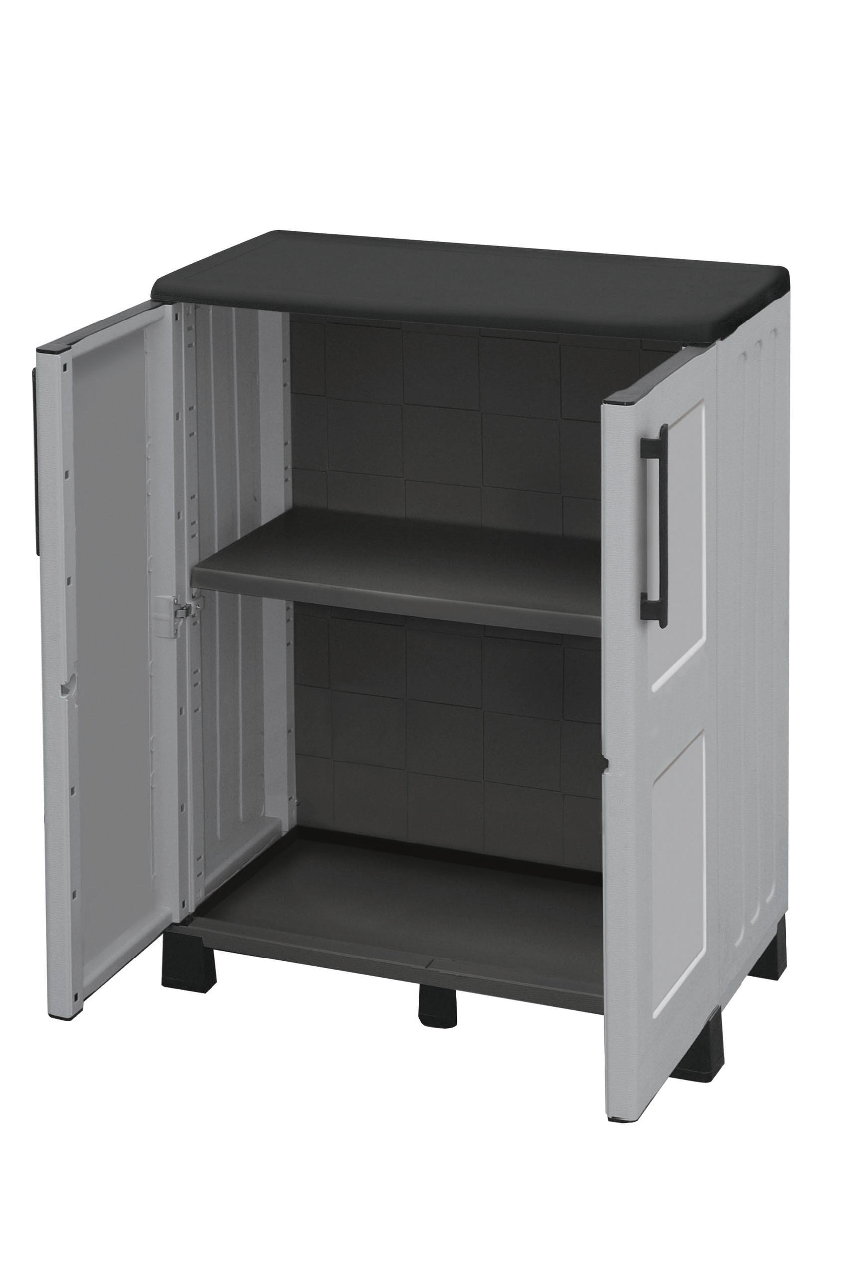 Linea Idea Kunststoffschrank Idea grau Kunststoff B/H/T: ca. 68x90x37 cm Idea - grau (68,00/90,00/37,00cm) - Linea Idea