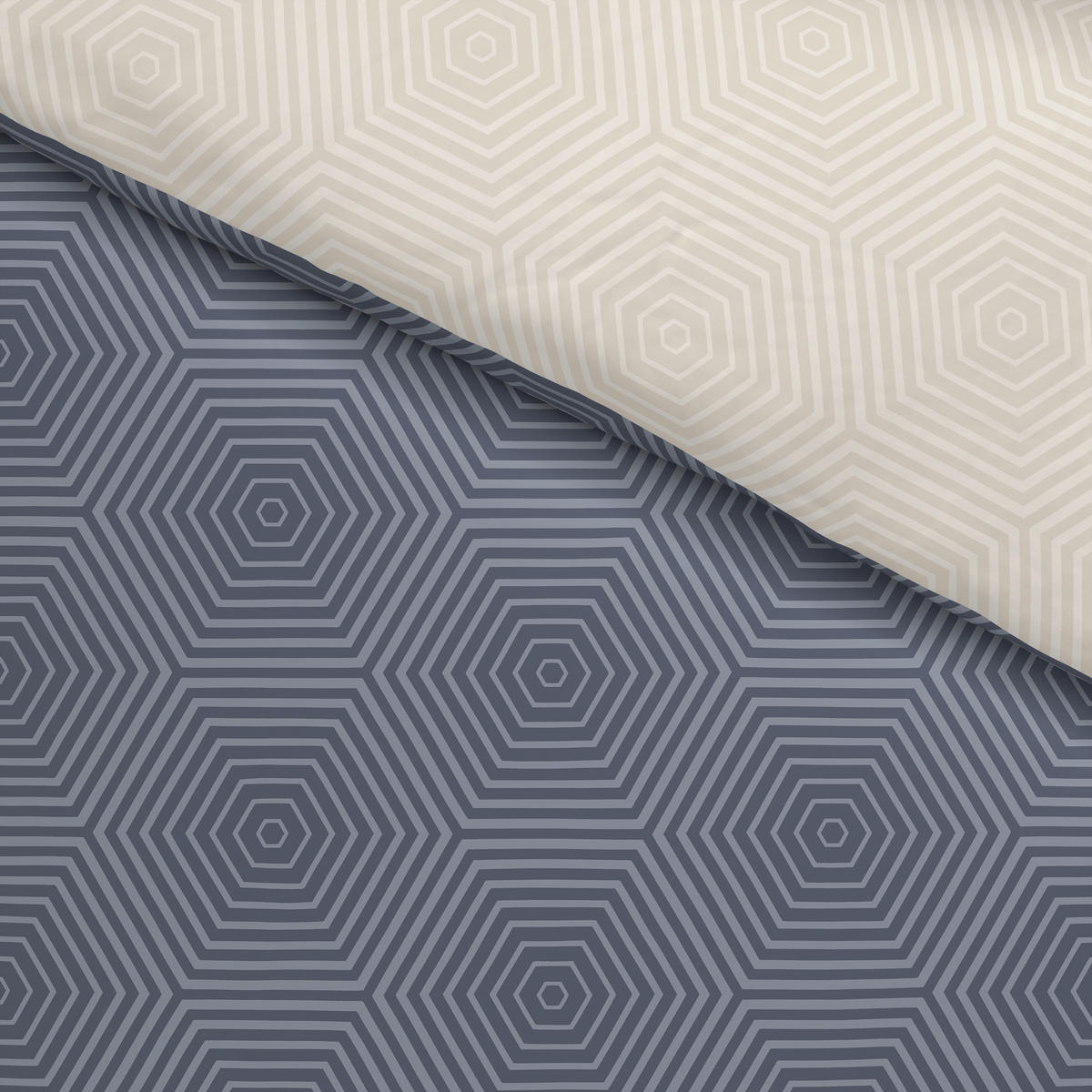 Baumwoll Wende Bettwäsche Renforce Wendebettwäsche_Renforce_Sechseck - creme/anthrazit (135,00/200,00cm) - Dobnig