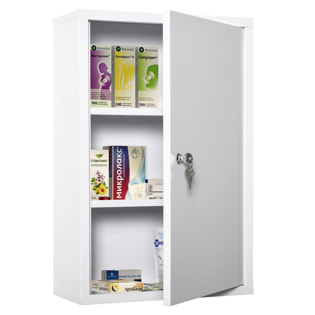kleankin Medizinschrank weiß Polypropylen B/H/L: ca. 18x40x60 cm Medizinschrank - weiß (60,00/18,00/40,00cm) - kleankin