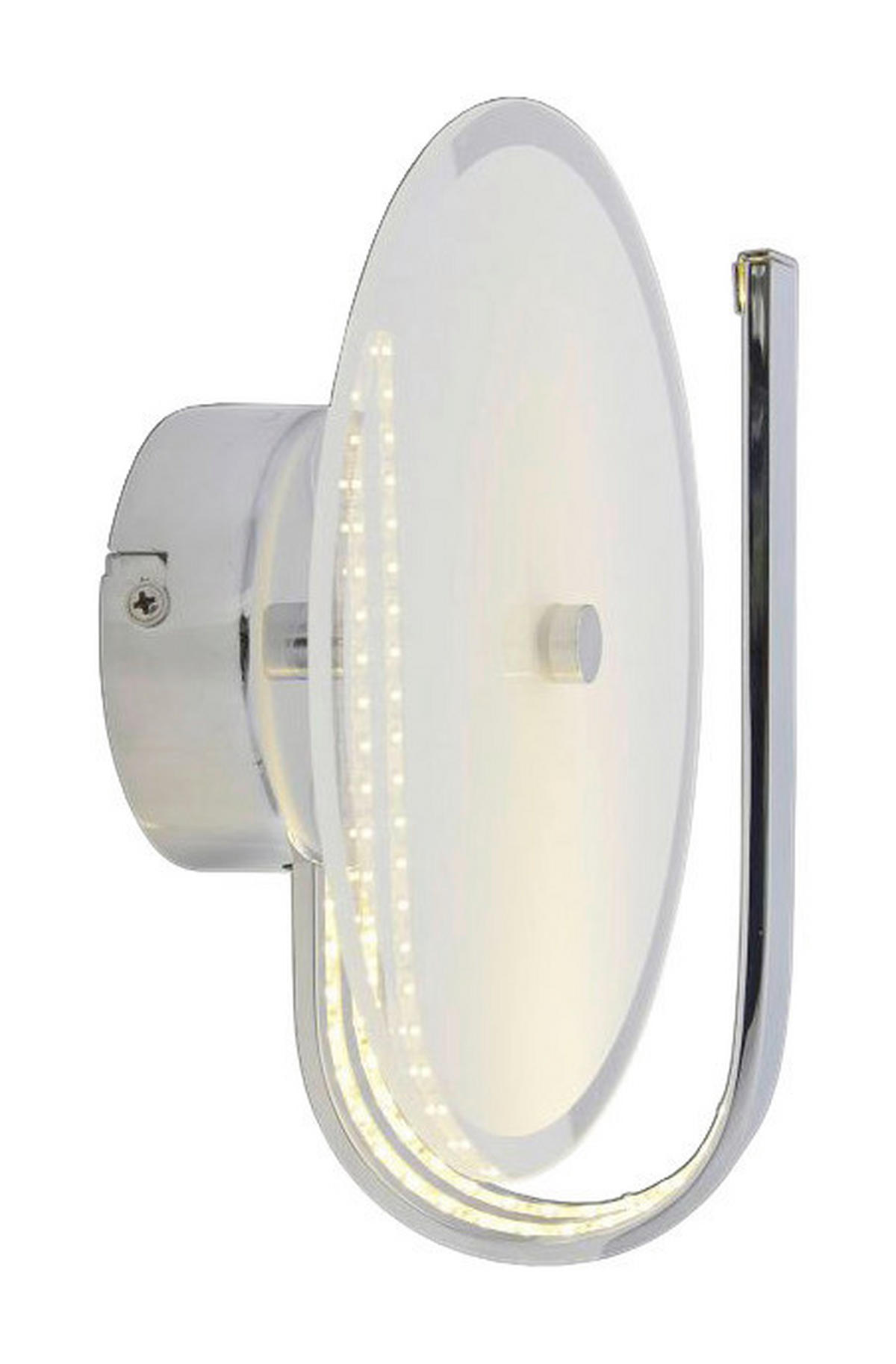 Näve Leuchten LED Wandleuchte NV1191559 silber Metall Glas H/D: ca. 22x20 cm 1 Brennstellen Lucca - silber (20,00/22,00cm) - Näve Leuchten