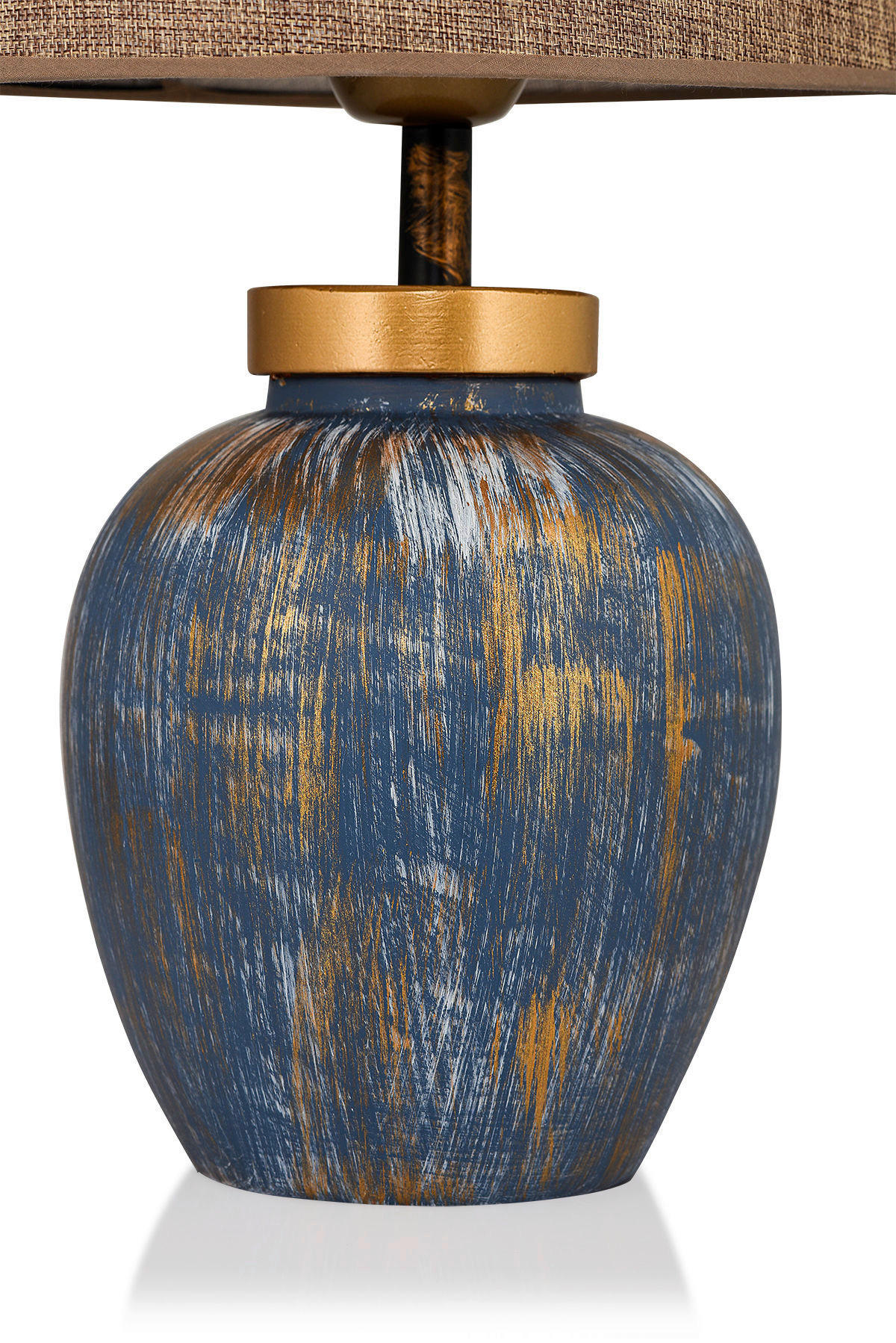 Opviq Tischleuchte blau braun Keramik B/H/T/L/D: ca. 30x48x30x30x30 cm E27 1 Brennstellen TM167 - blau/braun (30,00/30,00/48,00cm) - Opviq