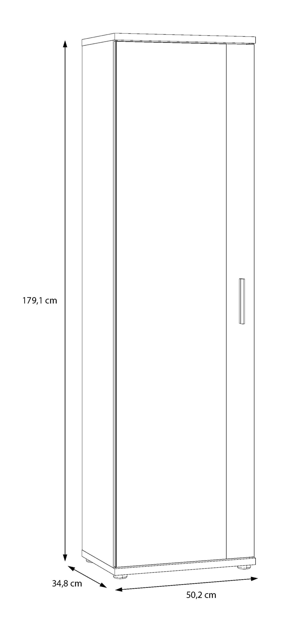 Mehrzweckschrank  weiß B/H/T: ca. 50x179x35 cm Net_Mehrzweckschrank MS162-120 - weiß (50,00/179,00/35,00cm)