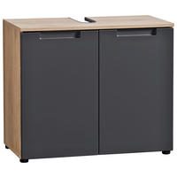 Waschbeckenunterschrank Mailand Eiche Viking Nachbildung anthrazit B/H/T: ca. 70x59x35 cm Mailand - anthrazit (70,00/59,00/35,00cm)