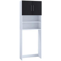 Überbauschrank Jutas weiß schwarz B/H/T: ca. 64x190x25 cm Jutas - weiß/schwarz (64,00/190,00/25,00cm) - VCM Möbel