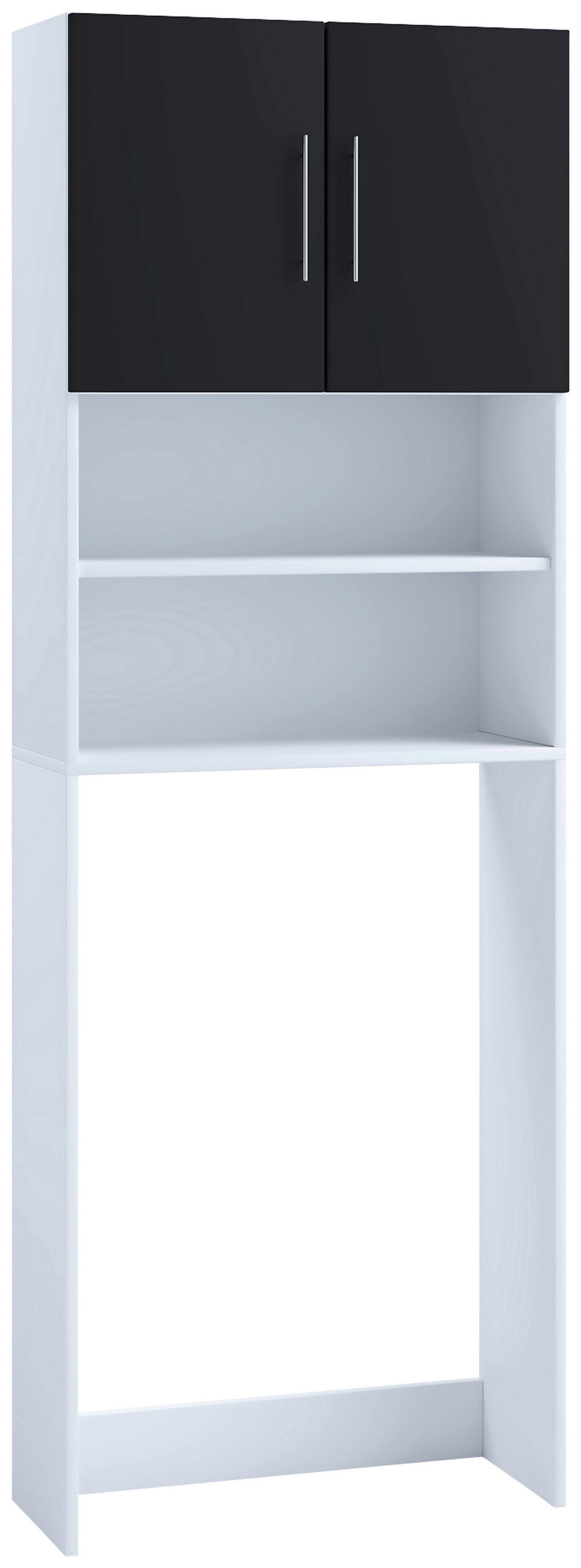 Überbauschrank Jutas weiß schwarz B/H/T: ca. 64x190x25 cm Jutas - weiß/schwarz (64,00/190,00/25,00cm) - VCM Möbel