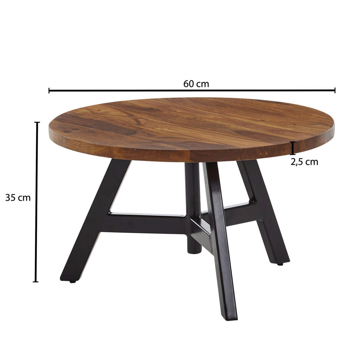 Couchtisch braun B/H/T: ca. 60x35x60 cm Couchtisch - braun (60,00/35,00/60,00cm) - Wohnling