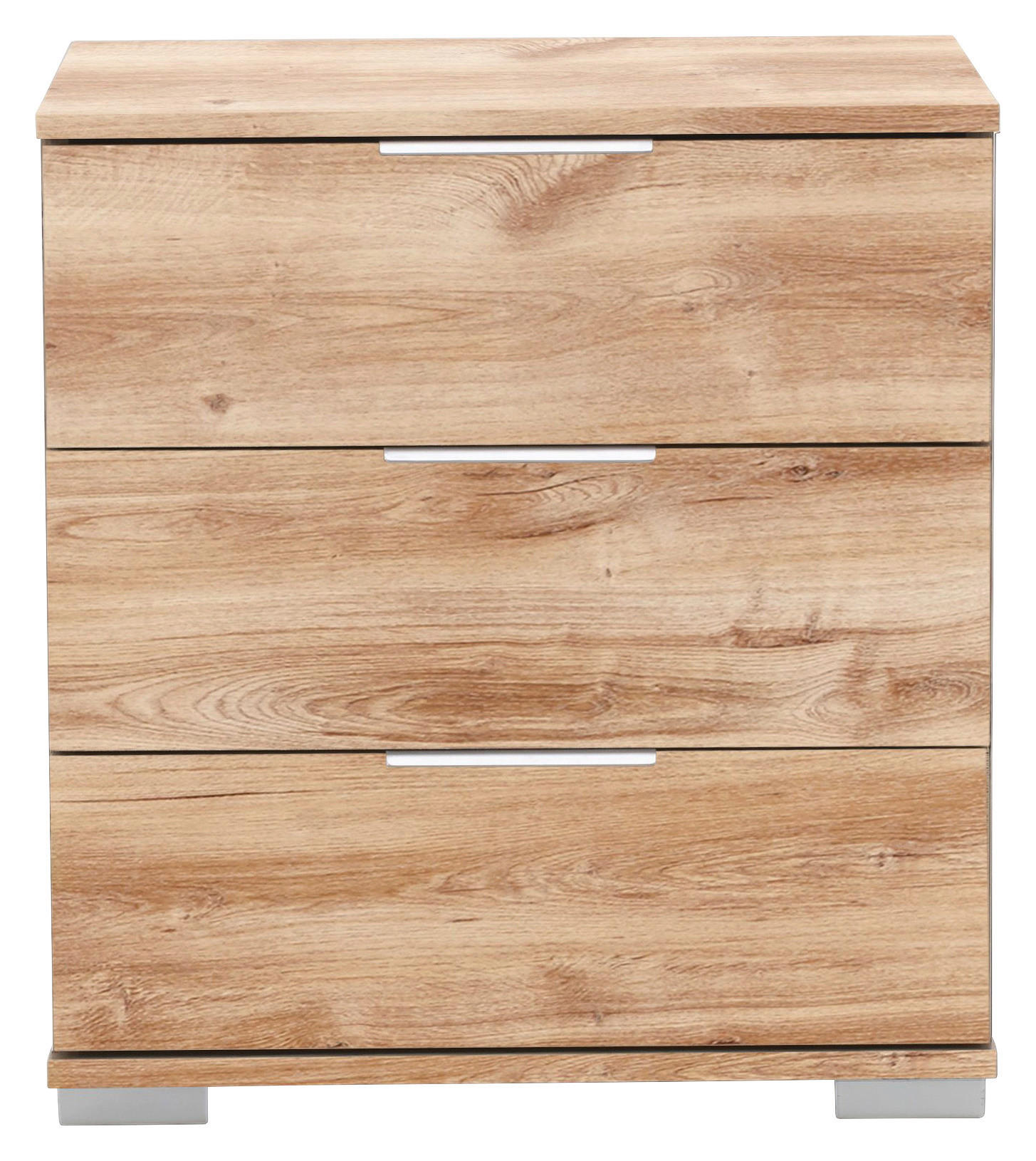 Nachtkonsole Easy Plus Eiche Nachbildung B/H/T: ca. 52x58x38 cm Easy Plus - Eiche/Silbergrau (52,00/58,00/38,00cm)