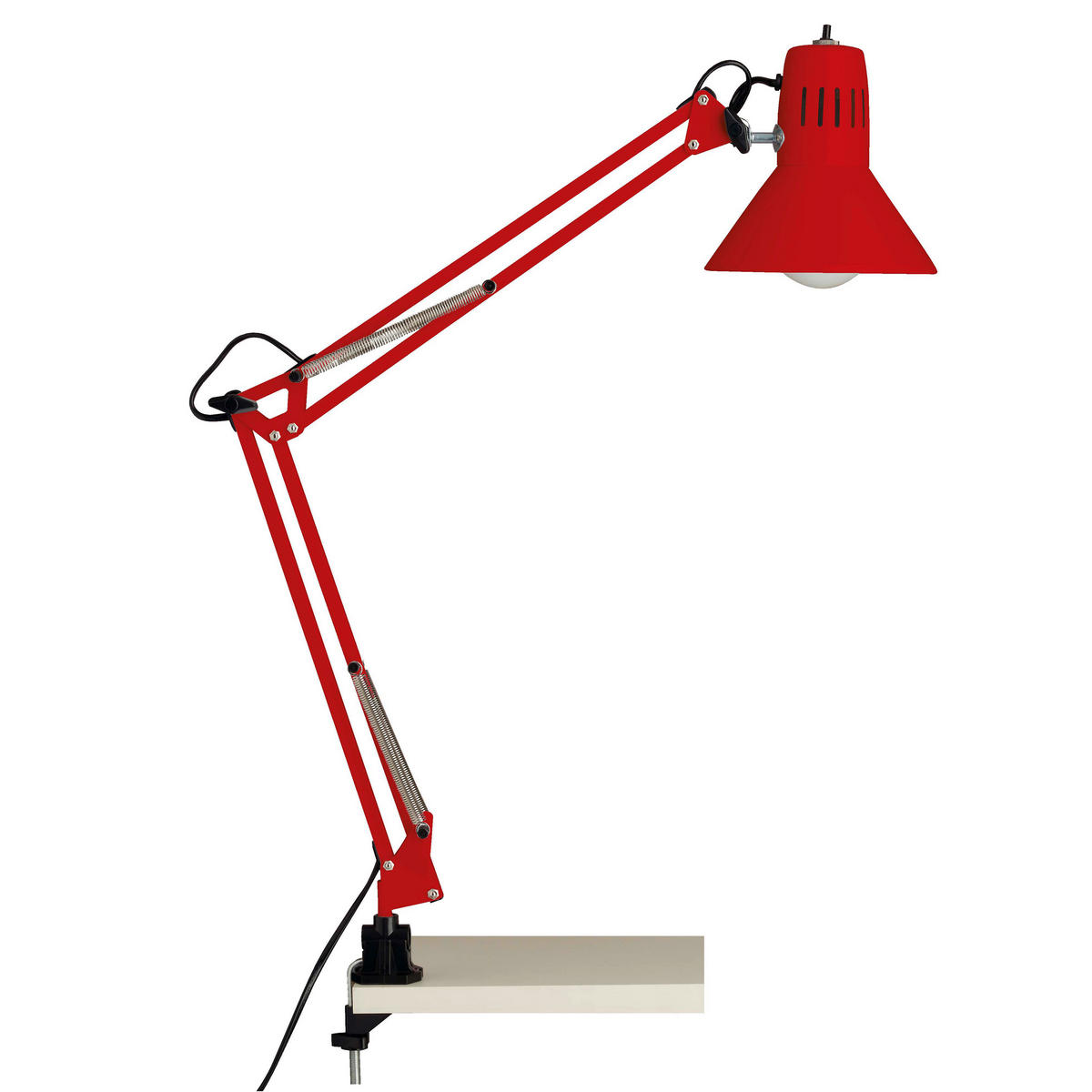 Brilliant Klemmleuchte Hobby 10802/01 rot Metall H/T/D: ca. 70x65x17 cm E27 1 Brennstellen Hobby - rot (17,00/70,00cm) - Brilliant