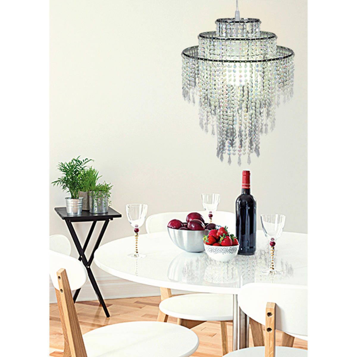 Näve Leuchten Pendelleuchte 7013831 transparent Metall Kunststoff B/H/T: ca. 32x43x32 cm E27 1 Brennstellen Lina - transparent (32,00/43,00/32,00cm) - Näve Leuchten