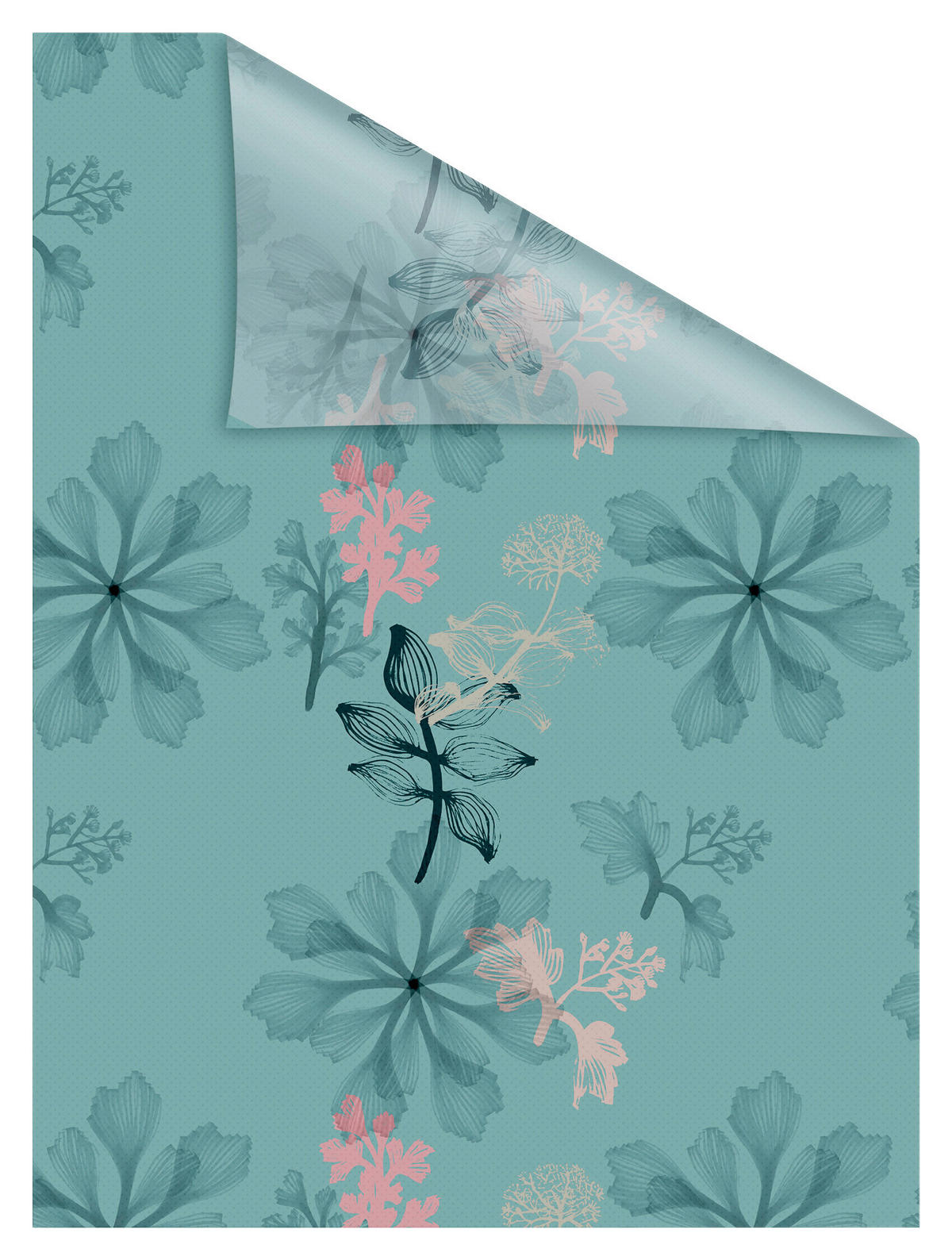LICHTBLICK Fensterfolie Aqua Floral Floral Aqua Floral blau B/L: ca. 50x50 cm Aqua Floral - blau (50,00/50,00cm) - LICHTBLICK