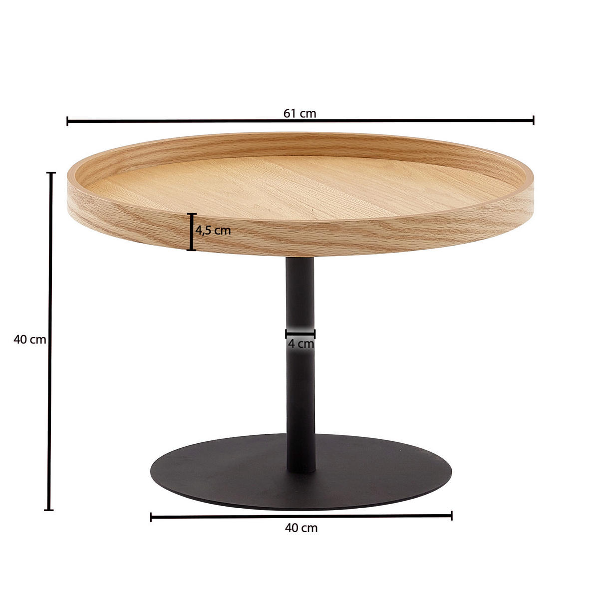 Couchtisch braun B/H/T: ca. 61x40x61 cm Couchtisch - braun (61,00/40,00/61,00cm) - Wohnling