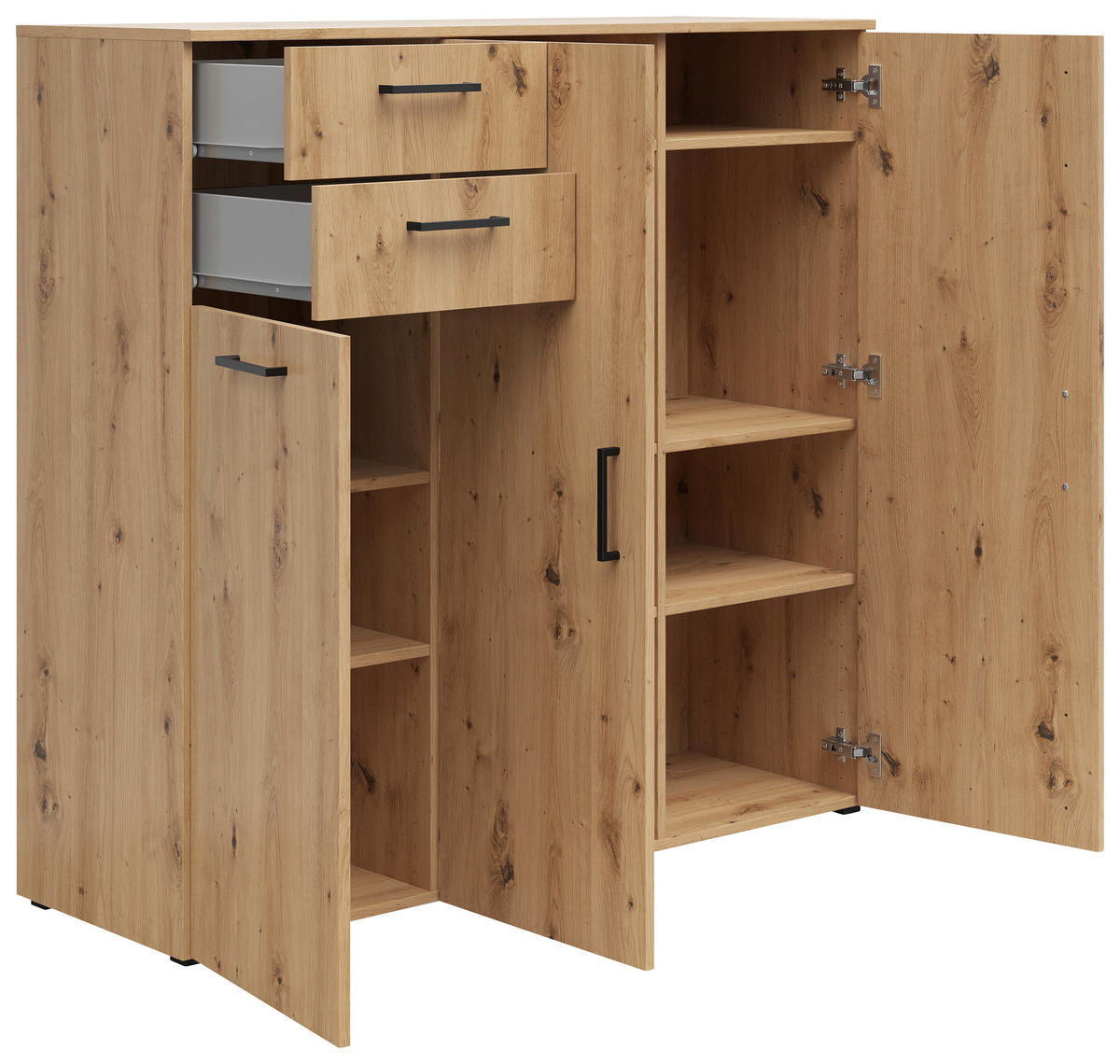 Kommode Multi-Stauraum Typ 33 Eiche Artisan Nachbildung B/H/T: ca. 120x115x40 cm Multi-Stauraum Typ 33 - Eiche (120,00/115,00/40,00cm)