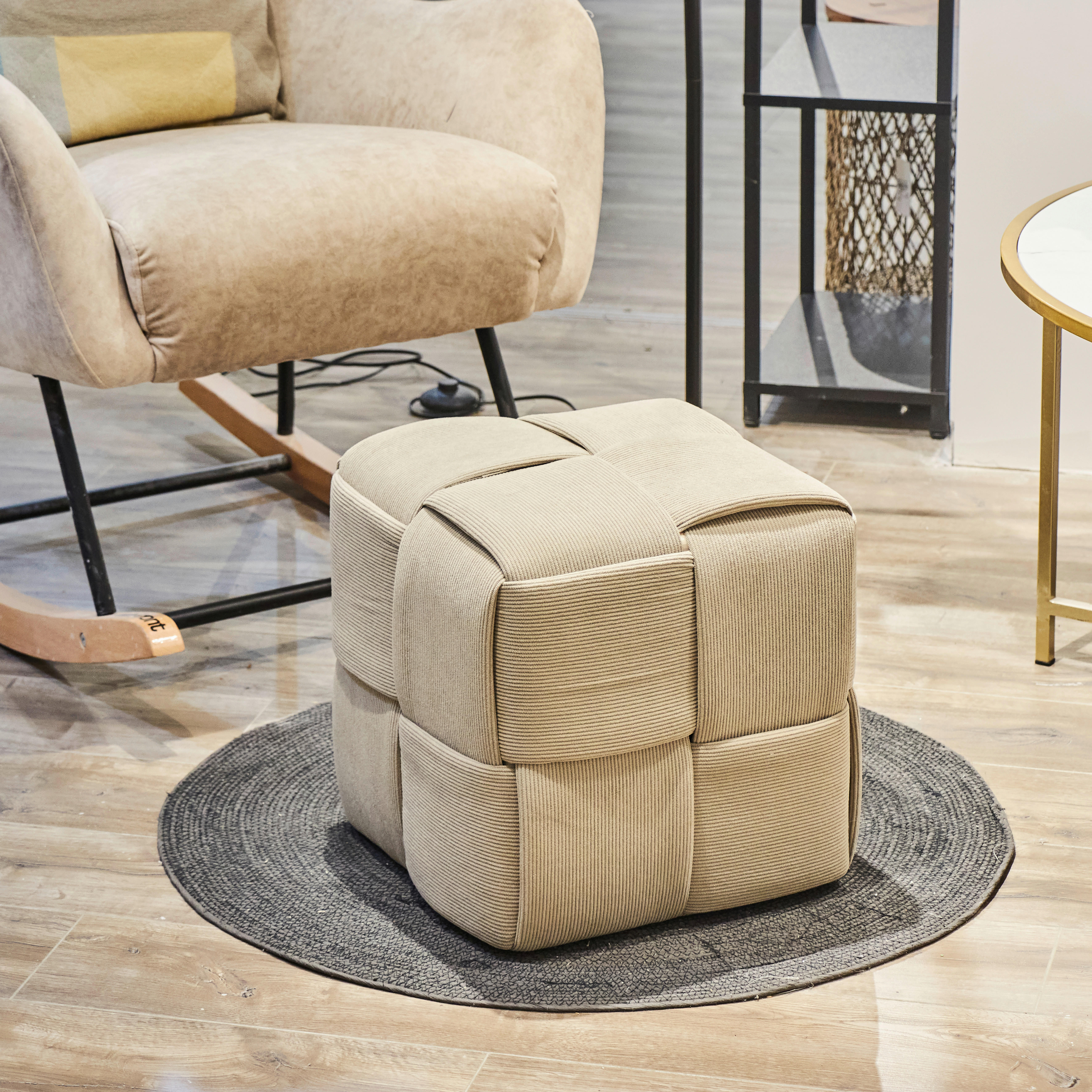 POCOline Sitzhocker taupe Sitzhocker_Cord - taupe - POCOline