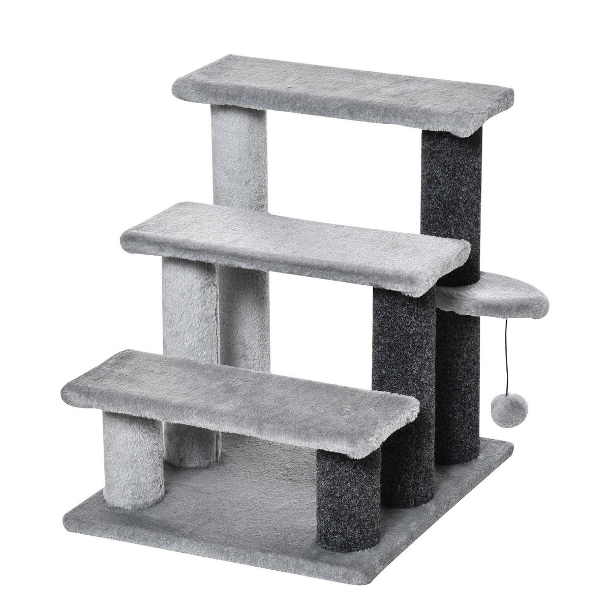 PawHut Haustiertreppe grau Polyester B/H/L: ca. 40x48x45 cm Haustiertreppe - grau (45,00/40,00/48,00cm) - PawHut