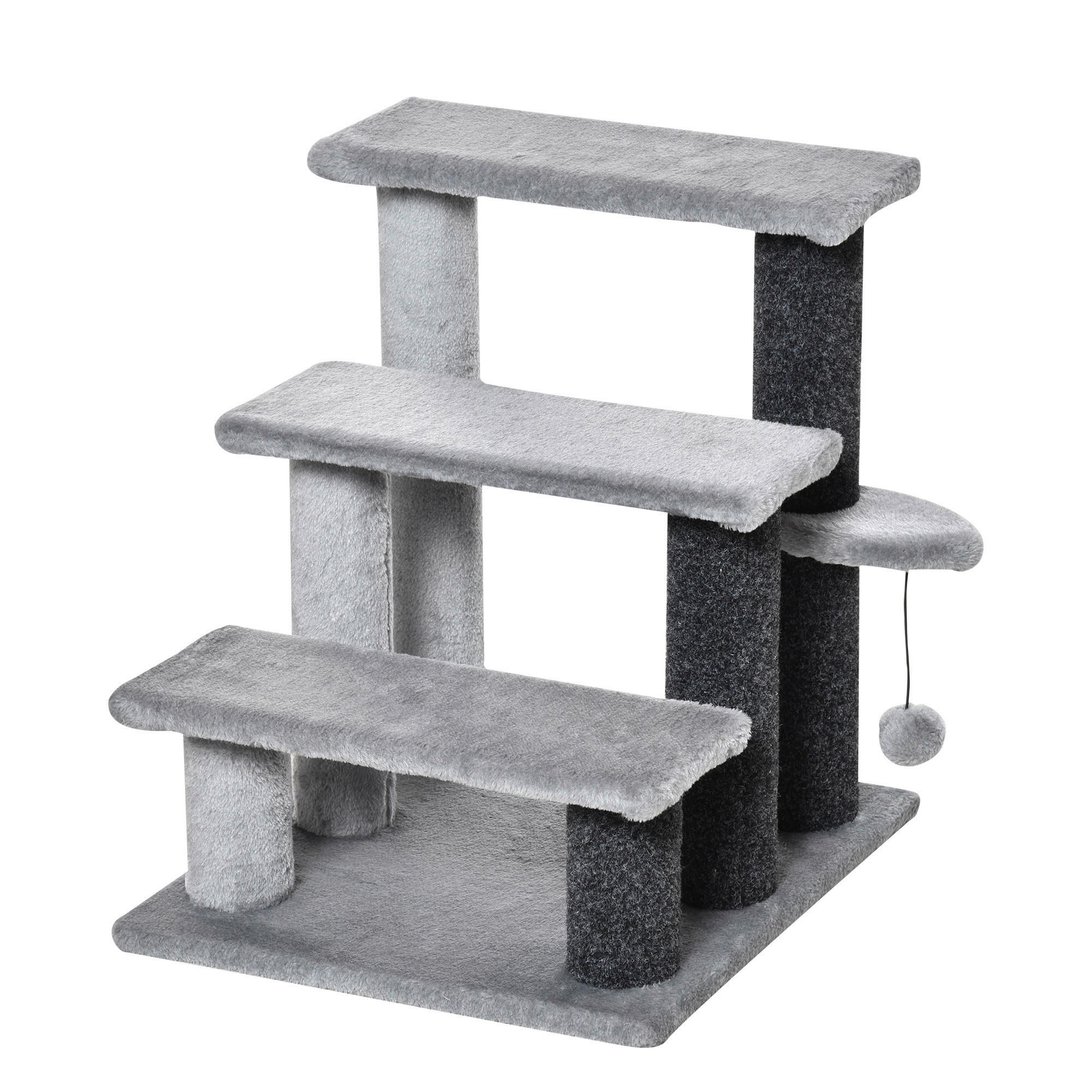 PawHut Haustiertreppe grau Polyester B/H/L: ca. 40x48x45 cm günstig online kaufen