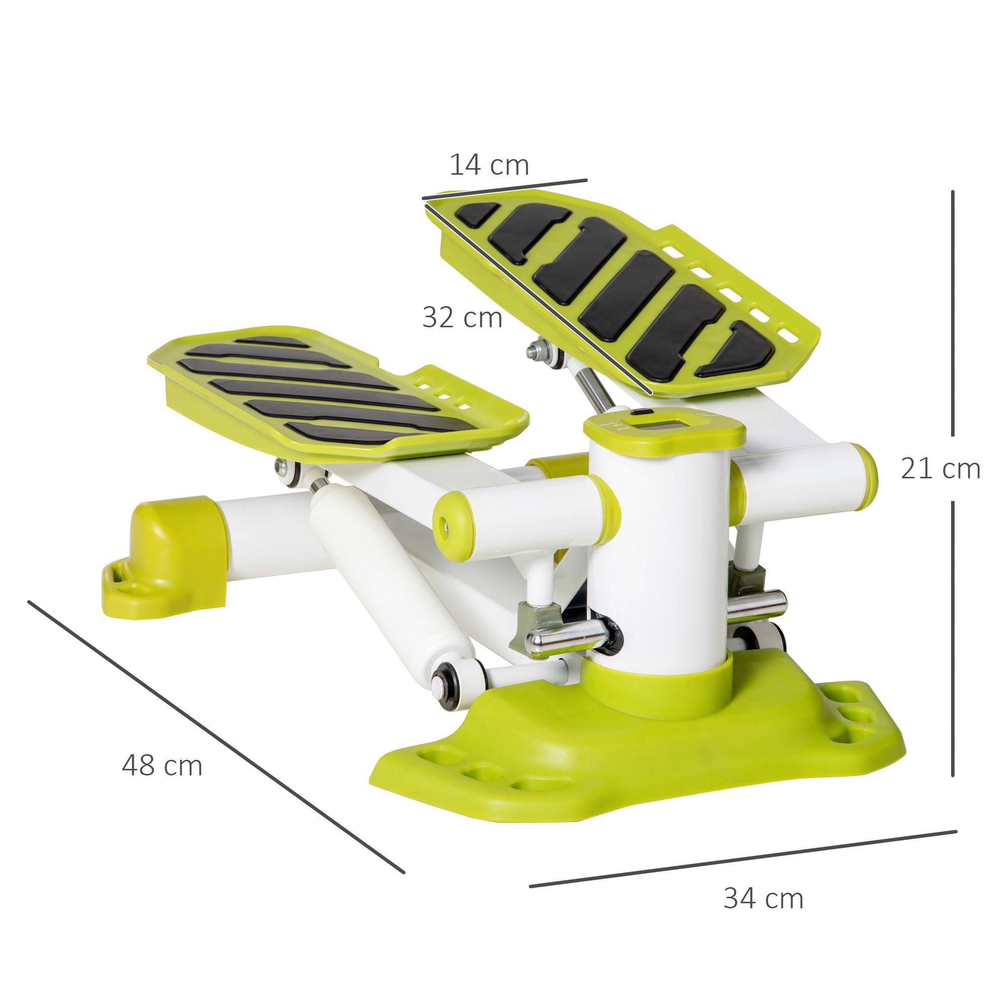 HOMCOM Mini Stepper gelb Stahl B/H/L: ca. 34x21x48 cm Mini Stepper - weiß/gelb (48,00/34,00/21,00cm) - HOMCOM