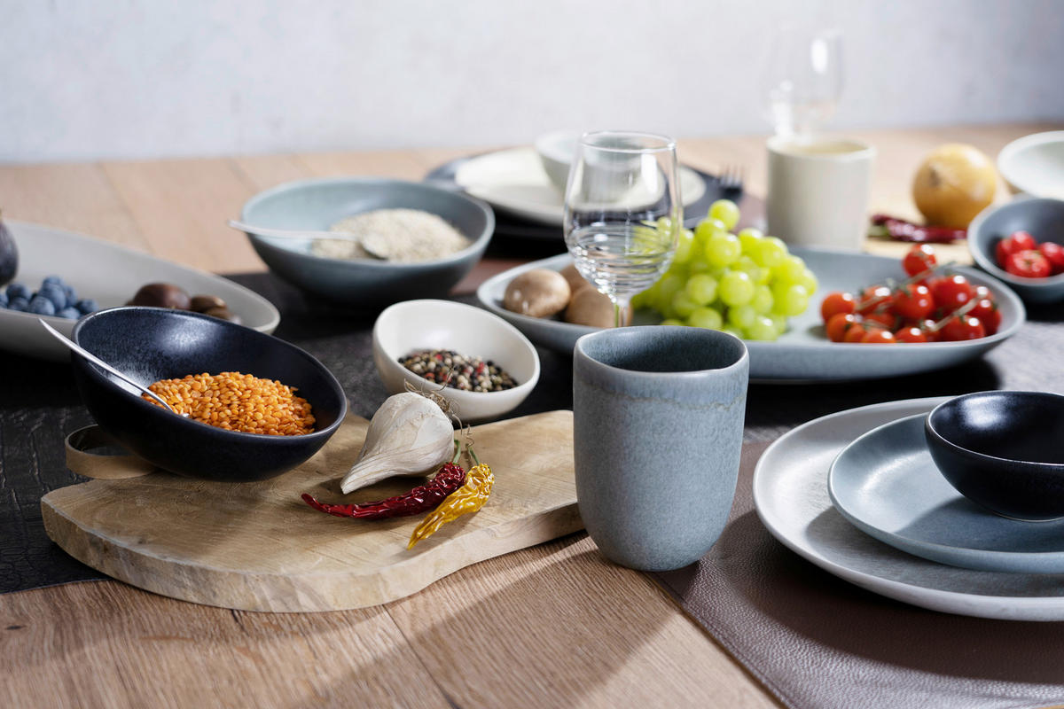 CreaTable Tafelservice PIETRA multicolor Steinzeug 4 tlg. PIETRA - multicolor (27,00/20,00/3,00cm) - CreaTable