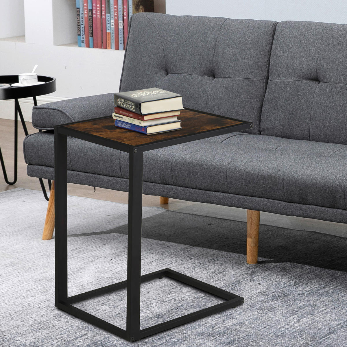 Beistelltisch 833-194BN braun schwarz B/H/T: ca. 40,6x64,2x50,8 cm 833-194BN - braun/schwarz (40,60/64,20/50,80cm) - HOMCOM