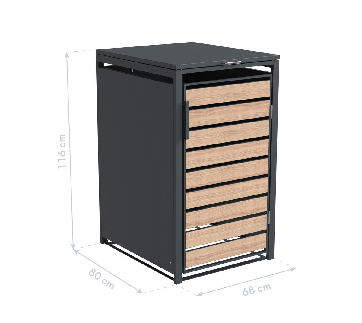 Westmann Mülltonnenbox Lacina braun B/H/L: ca. 68x116x80 cm Lacina - braun (80,00/68,00/116,00cm) - Westmann