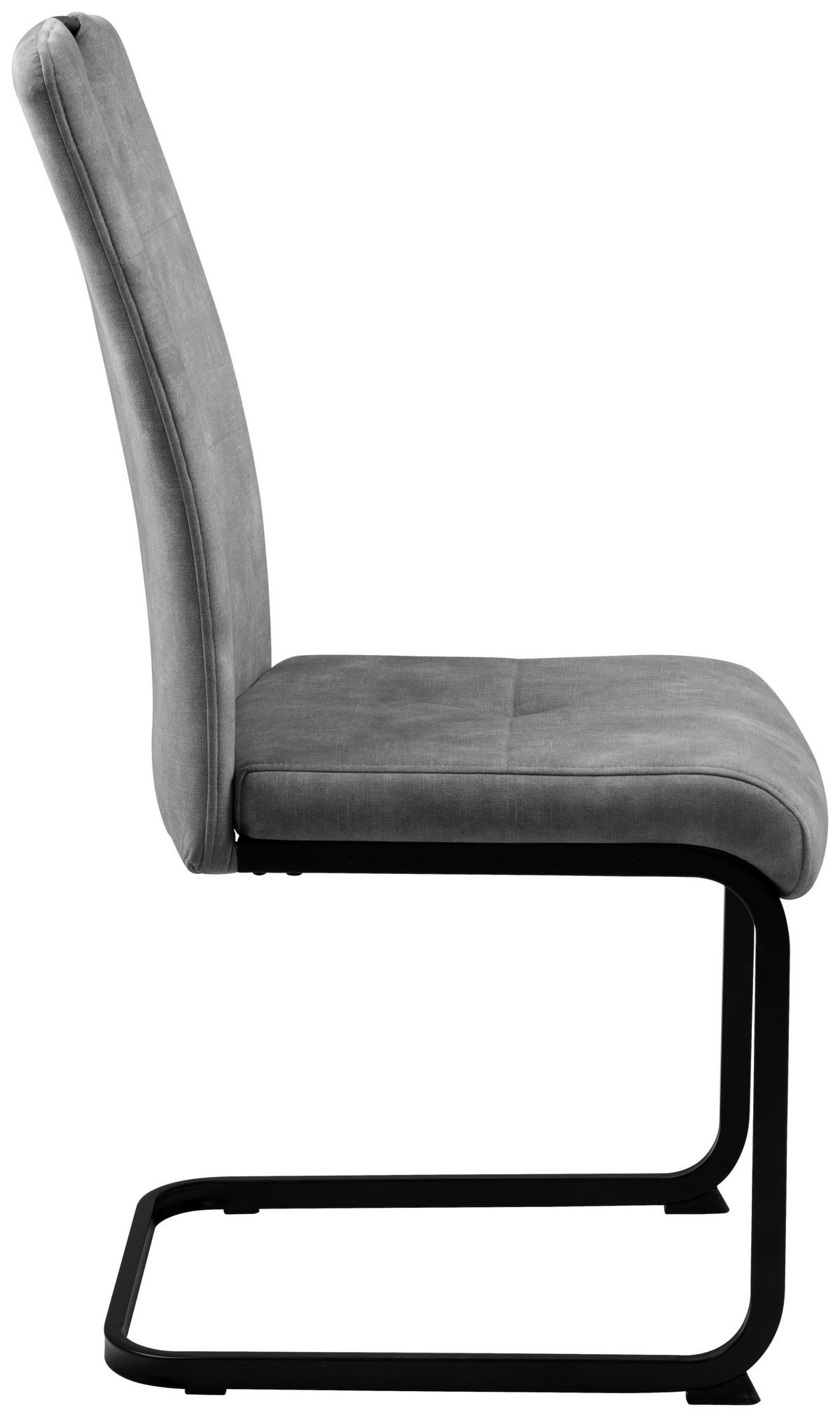 Schwingstuhl Zora hellgrau Microfaser B/H/T: ca. 42x100x61 cm Zora - hellgrau/schwarz (42,00/100,00/61,00cm)