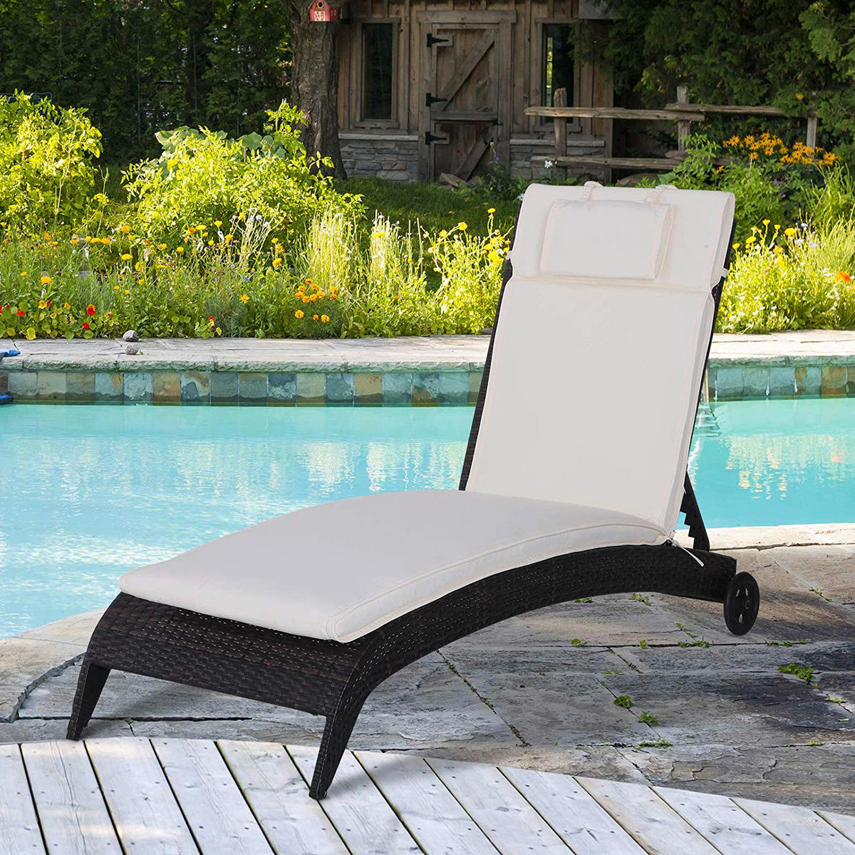 Outsunny Liegenauflage Liegenauflage - creme (198,00/53,00/5,00cm) - Outsunny