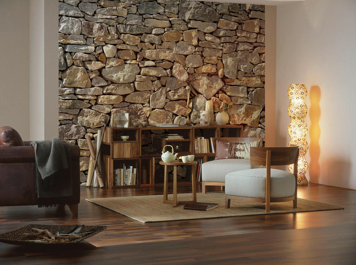 Komar Fototapete Stone Wall  X8-727 B/H: ca. 400x260 cm Stone Wall  X8-727 - (400,00/260,00cm) - Komar