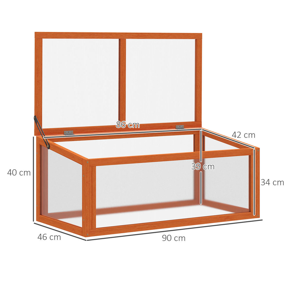 Outsunny Frühbeet B/H/L: ca. 46x40x90 cm Frühbeet - orange (90,00/46,00/40,00cm) - Outsunny