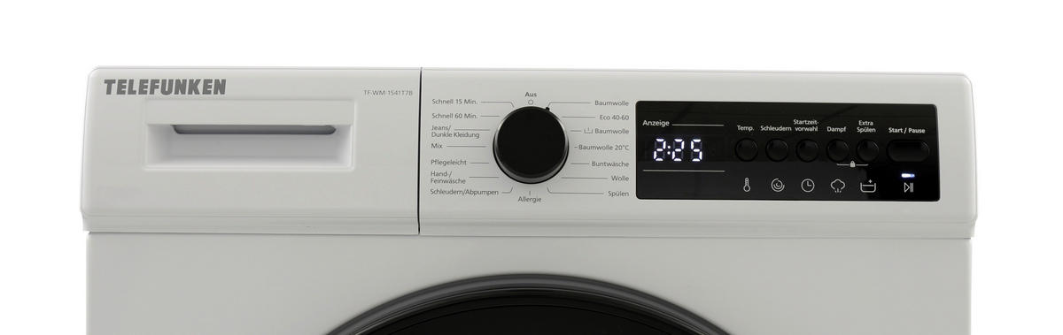 TELEFUNKEN Waschmaschine TF-WM-1541T7B weiß B/H/T: ca. 60x85x56 cm ca. 8 kg Waschmaschine TF-WM-1541T7B - weiß (60,00/85,00/56,00cm) - TELEFUNKEN