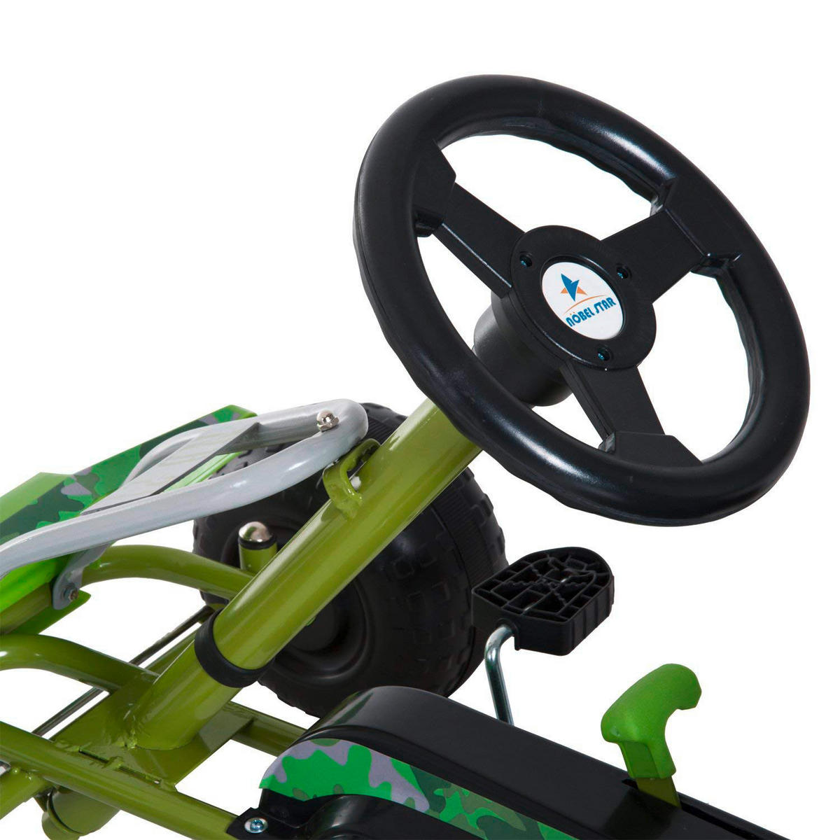 HOMCOM Kinder-Tretauto grün B/H/L: ca. 66,5x57x95 cm Tretauto_mit_Handbremse - grün (95,00/66,50/57,00cm) - HOMCOM