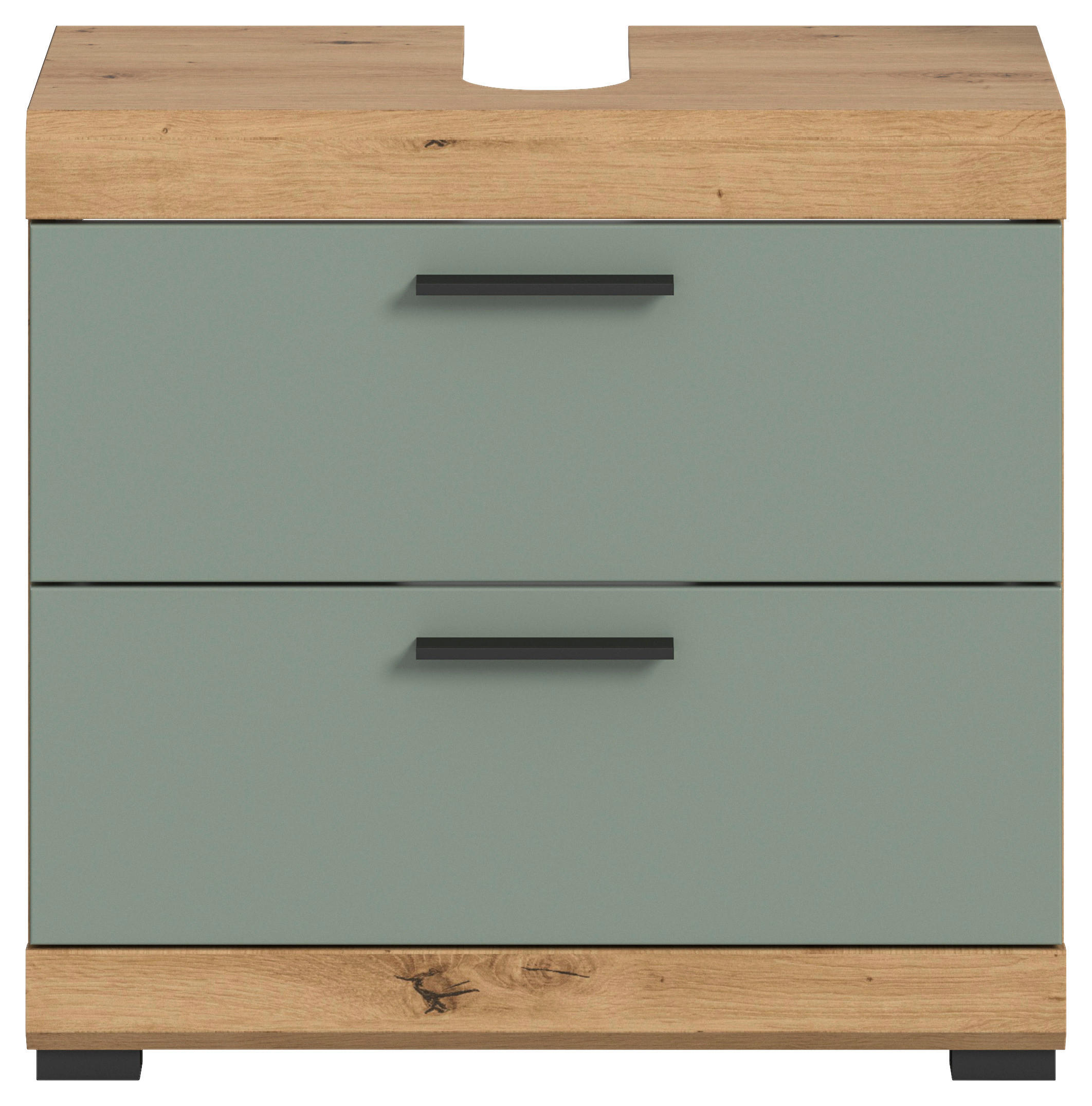 Waschbeckenunterschrank Scout Eiche Artisan Nachbildung salbei Nachbildung B/H/T: ca. 60x56x37 cm Scout - Eiche/salbei (60,00/56,00/37,00cm) - xonox.home