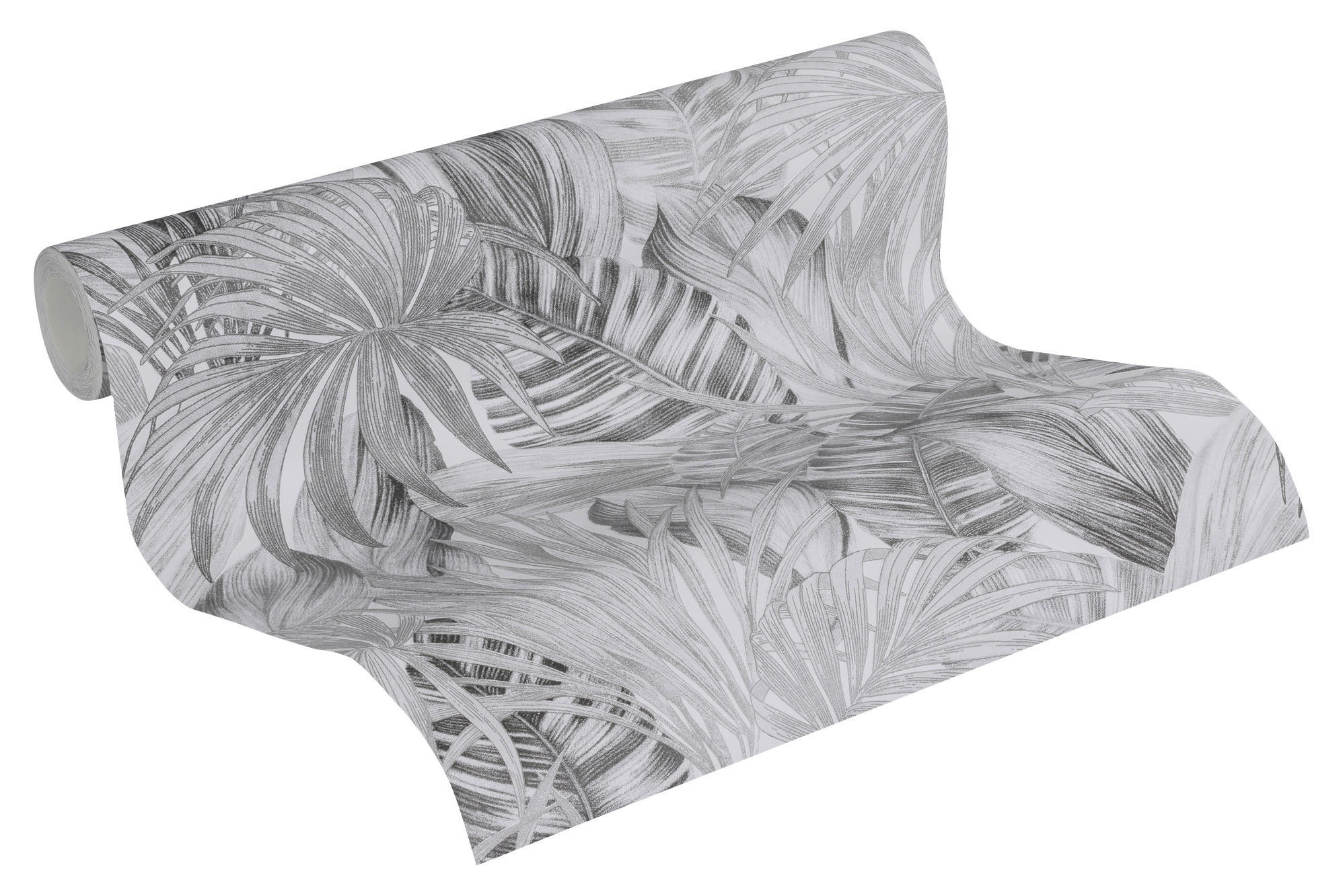 A.S.Creation Vliestapete Greenery Palmen grau B/L: ca. 53x1005 cm Greenery - grau (53,00/1005,00cm) - A.S.Creation