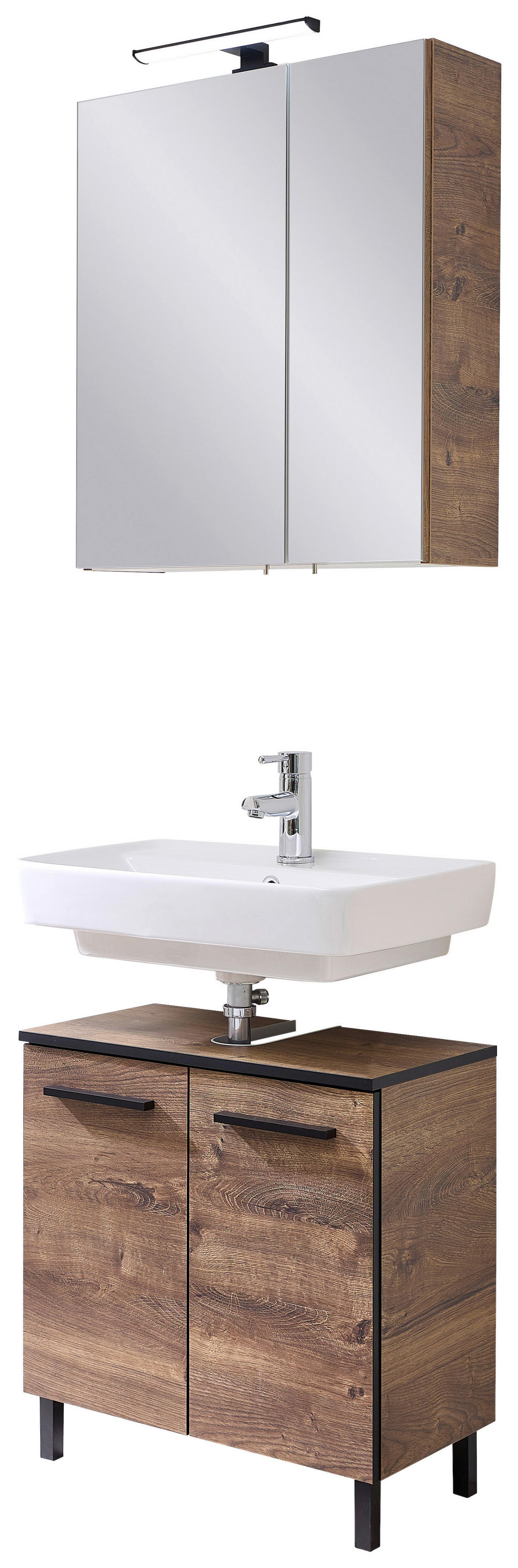Badezimmer-Set Quickset 374 Eiche Ribeck Nachbildung B/H/T: ca. 60x200x33 cm Quickset 374 - Eiche (60,00/200,00/33,00cm) - Pelipal