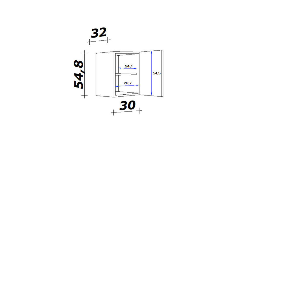 Thumbnail - Hängeschrank Avila Magnolie matt B/H/T: ca. 30x54,8x32 cm