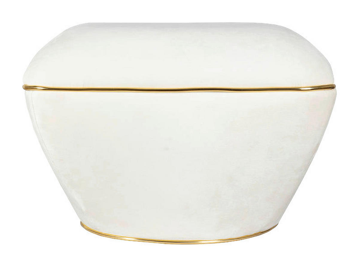 360 Living Hocker Contessa 100 elfenbein gold B/H/T: ca. 60x42,5x60 cm Contessa 100 - gold/elfenbein (60,00/42,50/60,00cm) - 360 Living