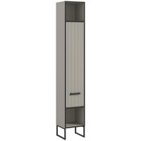 Badhochschrank BAGNO schwarz Kaschmirgrau Nachbildung B/H/T: ca. 30x192x32 cm BAGNO - schwarz (30,00/192,00/32,00cm) - xonox.home