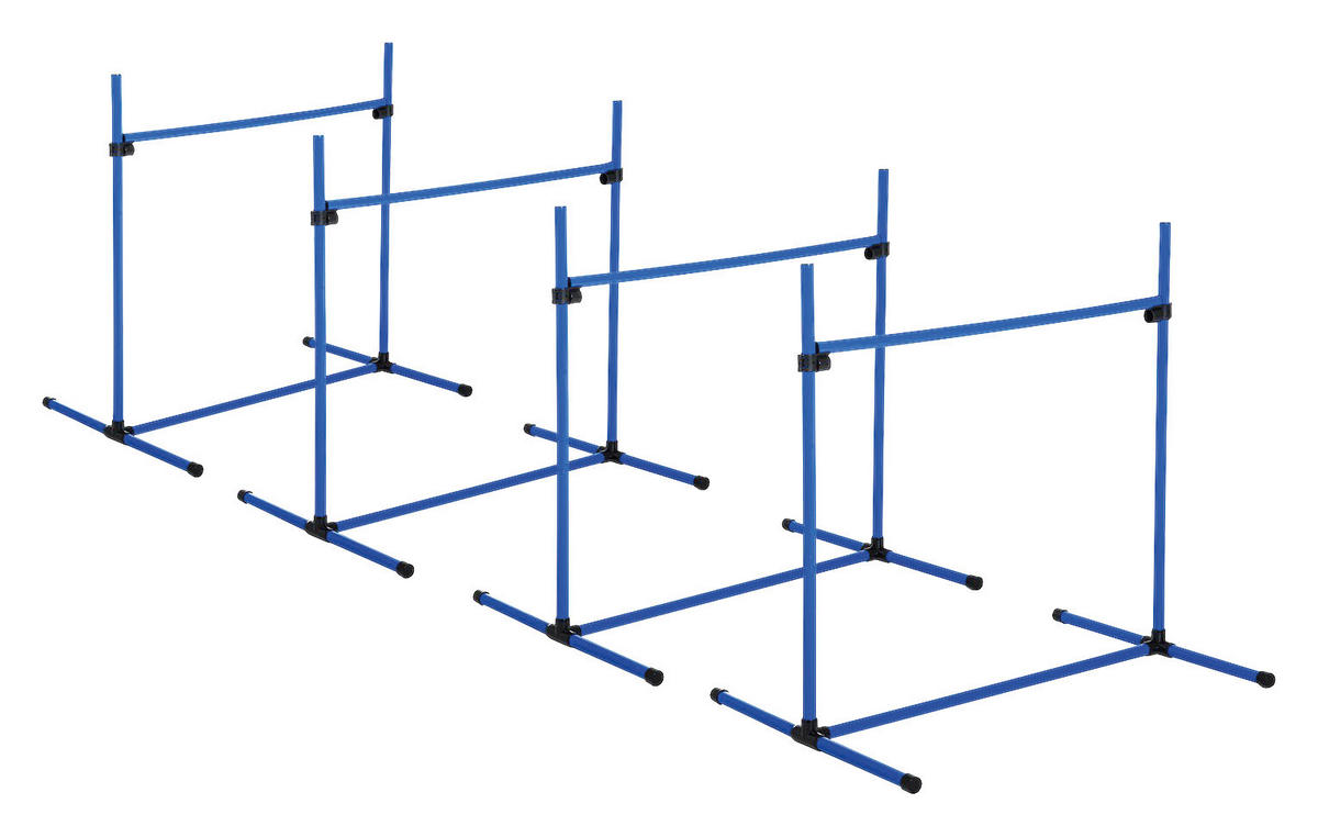 PawHut Agility Hürdenset blau Kunststoff B/H/L: ca. 65x95x95 cm Agility_Hürdenset_4erSet - blau (95,00/65,00/95,00cm) - PawHut