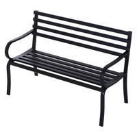 Outsunny Gartenbank schwarz Metall B/H/L: ca. 62x82x125 cm Gartenbank - schwarz (125,00/62,00/82,00cm) - Outsunny