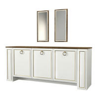 Sideboard Sansa weiß walnuss Nachbildung B/H/T: ca. 180x76x45 cm Sansa - weiß/walnuss (180,00/76,00/45,00cm) - moebel17