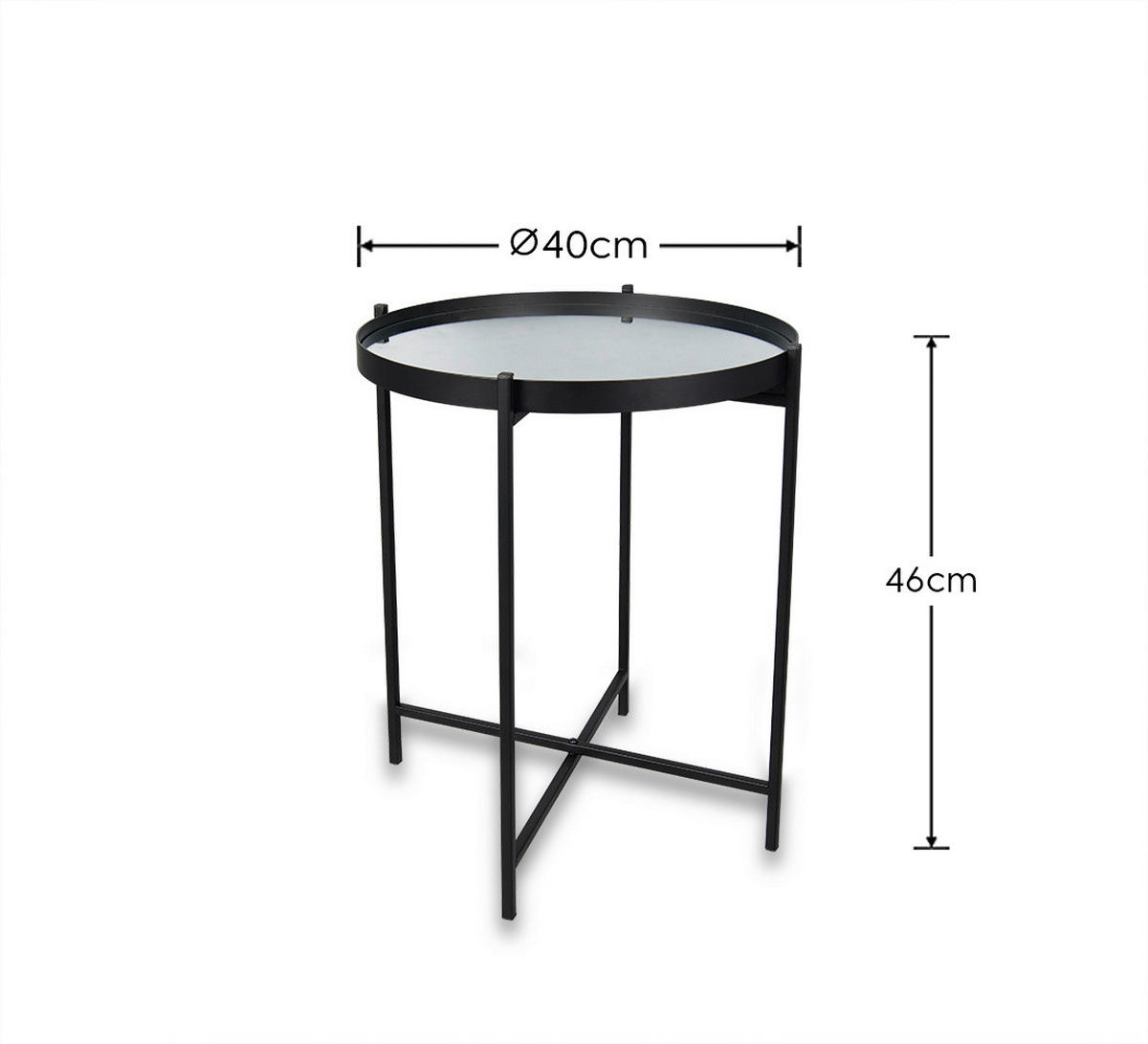 Beistelltisch Verena schwarz H/D: ca. 51x45 cm Verena - schwarz (45,00/51,00cm)
