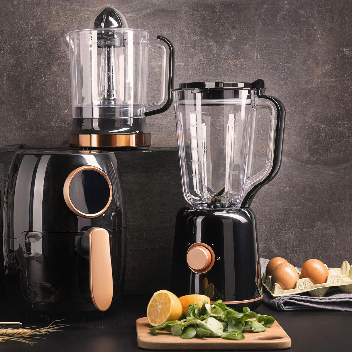 BERGNER Stabmixer schwarz Stahl Kunststoff B/H/L: ca. 18x40,5x20,5 cm COPPER - schwarz (20,50/18,00/40,50cm) - BERGNER