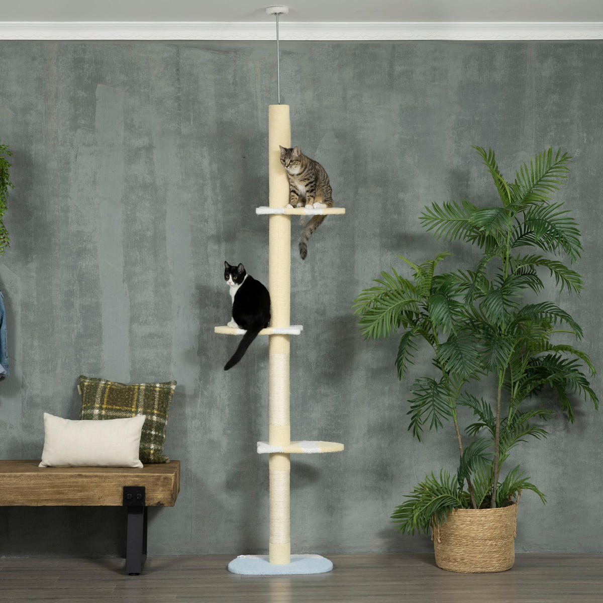 PawHut Kratzbaum gelb Spanplatte B/H/L: ca. 34x260x47 cm Kratzbaum - gelb (47,00/34,00/260,00cm) - PawHut