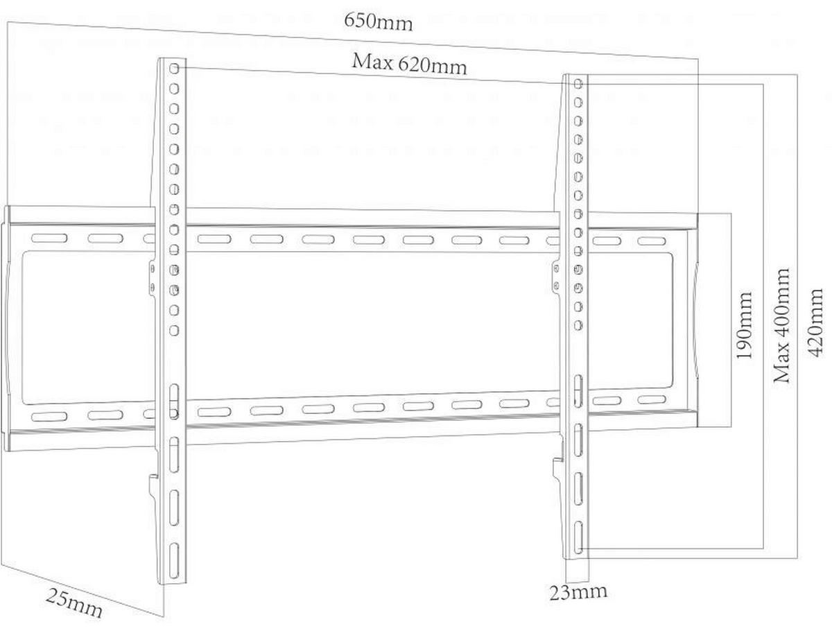 VCM TV-Wandhalterung Wandhalterung schwarz B-NS 600 TV Wandhalterung - schwarz (65,00/43,00/7,00cm) - VCM