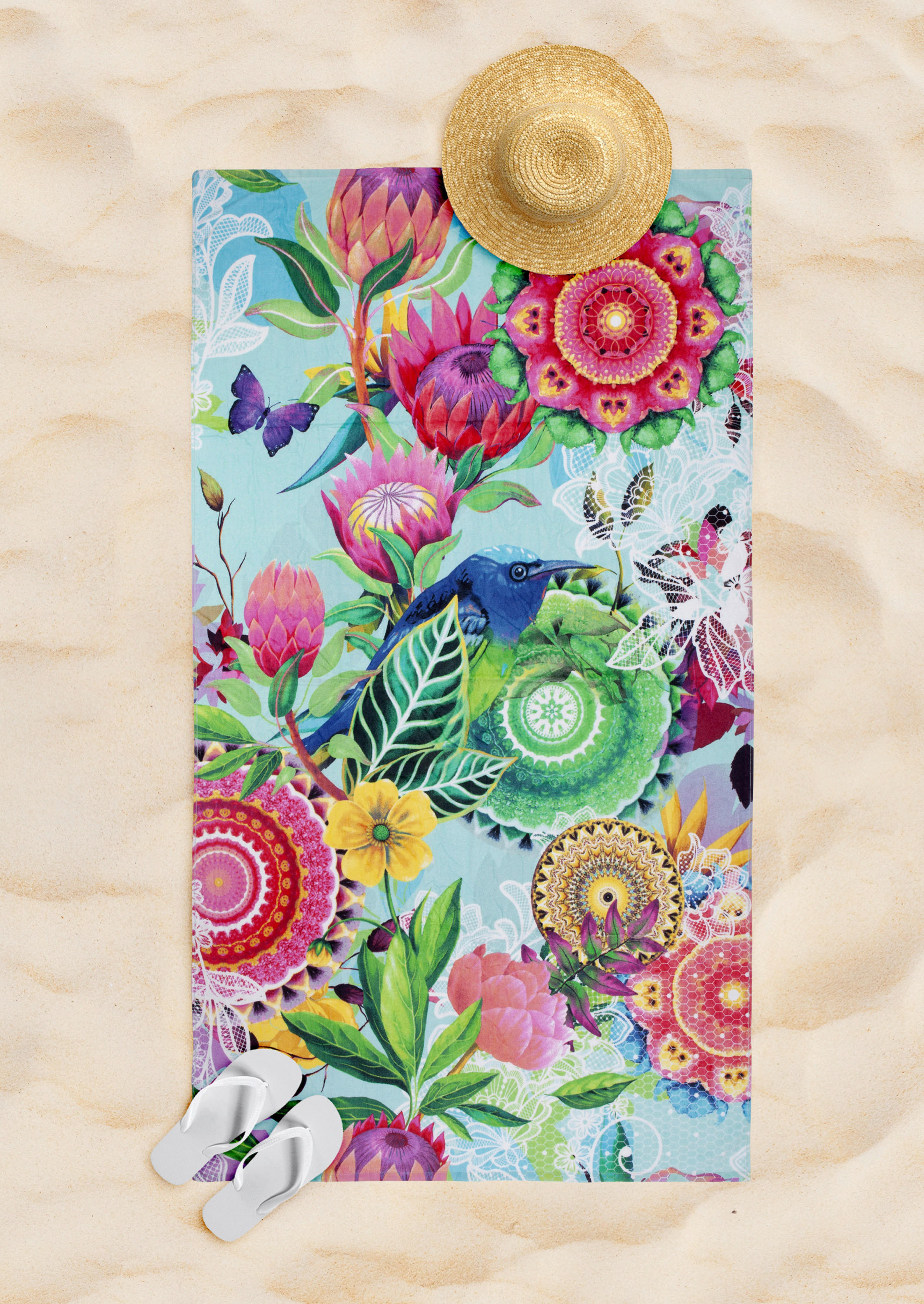 Thumbnail - HIP Strandtuch Chess Multi Baumwolle B/L: ca. 100x180 cm