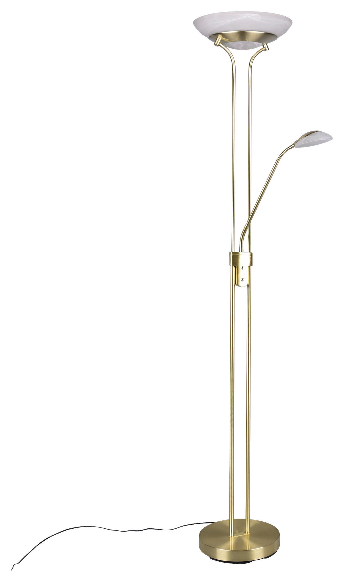 Reality Stehleuchte ORSON R40073508 messing weiß Metall Glas H/D: ca. 180x32 cm Orson - messing/weiß (32,00/180,00cm) - Reality