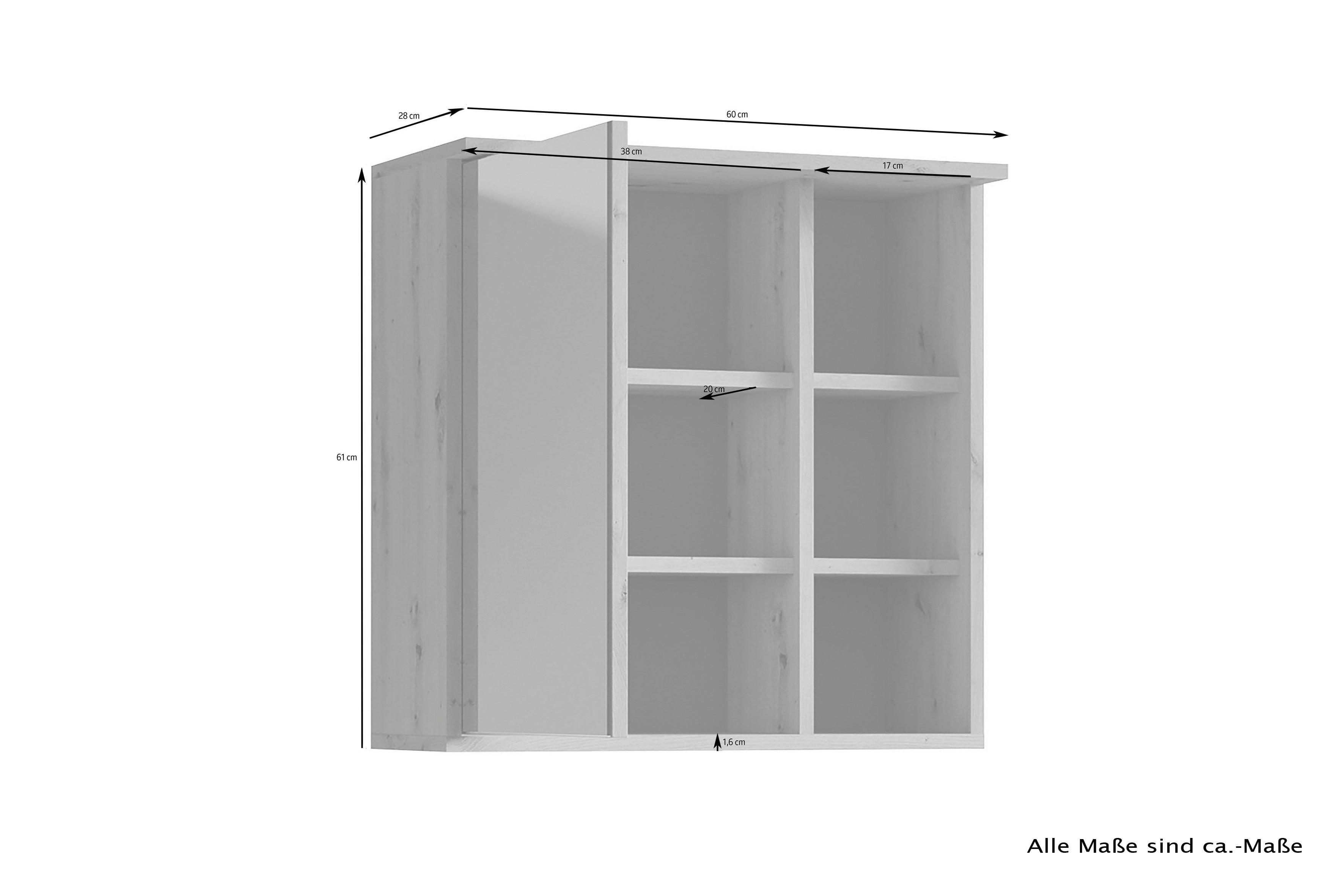 Spiegelschrank WELLNESS Eiche Artisan Nachbildung B/H/T: ca. 60x61x28 cm WELLNESS - Eiche (60,00/61,00/28,00cm) - byLIVING
