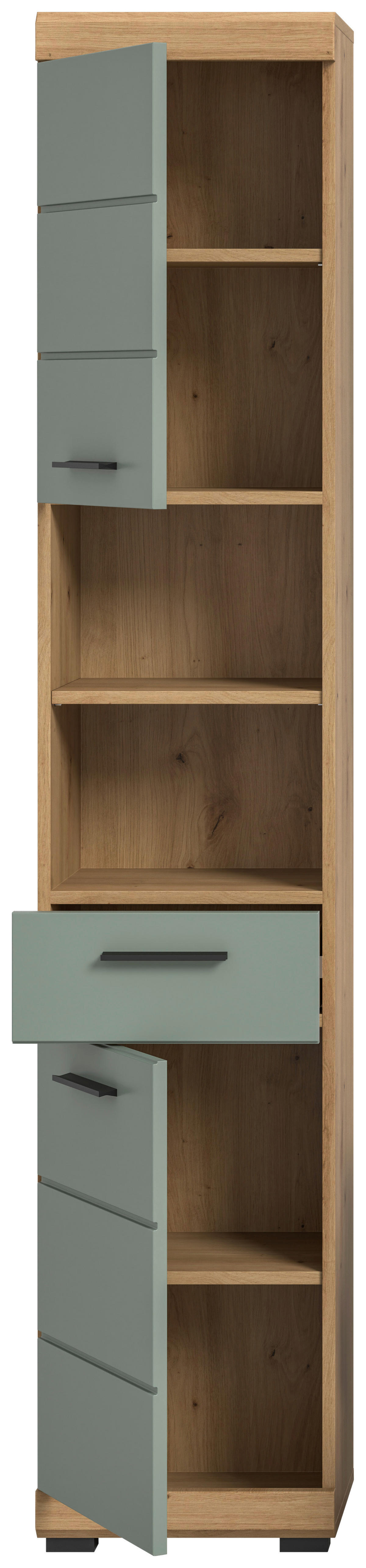 Badhochschrank Scout Eiche Artisan Nachbildung salbei Nachbildung B/H/T: ca. 37x191x31 cm Scout - Eiche/salbei (37,00/191,00/31,00cm) - xonox.home
